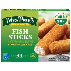 Mrs. Paul's Crunchy Breaded Fish Sticks, approx 44 Sticks, 24.6 oz