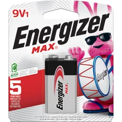 Energizer MAX 9V Batteries (1 Pack), 9 Volt Alkaline Batteries