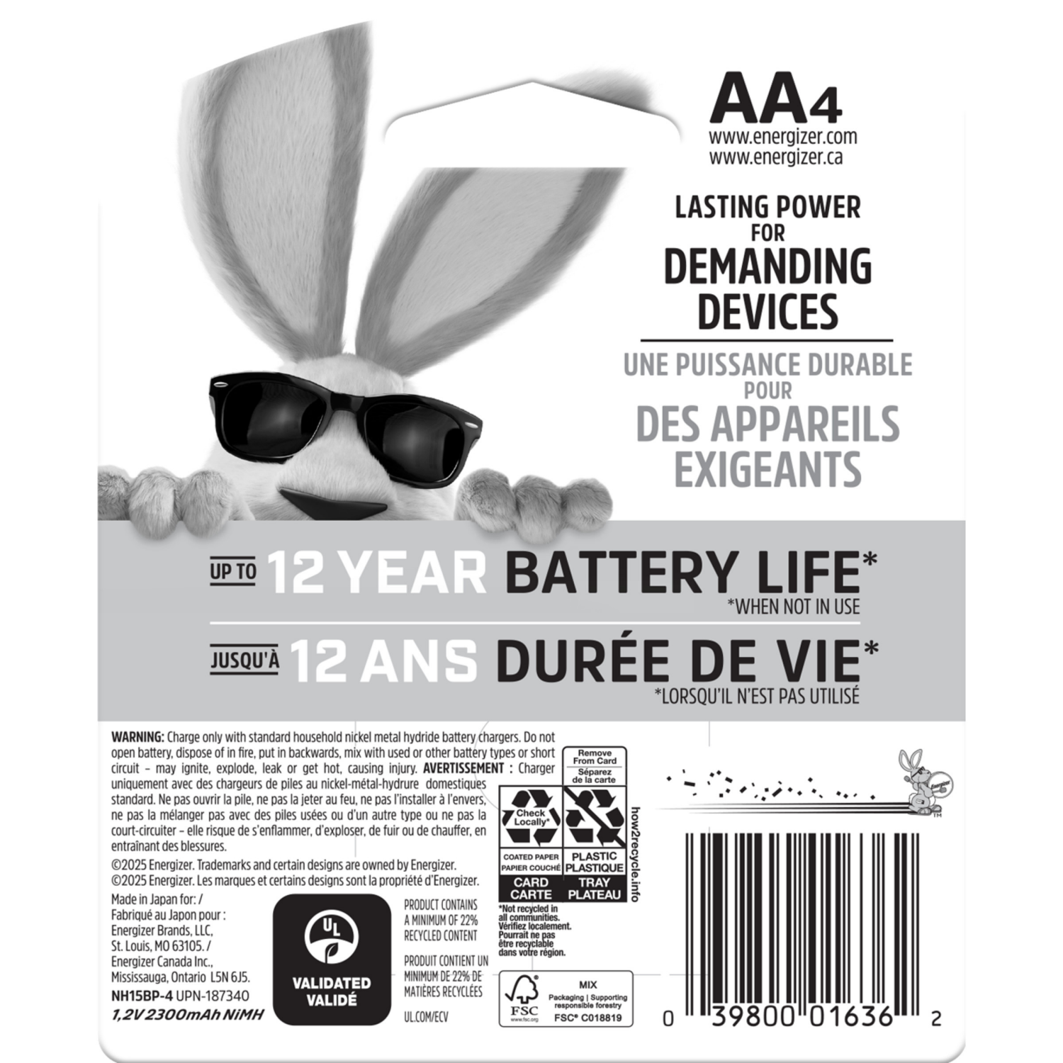 slide 2 of 2, Energizer Rechargeable AA Batteries (4 Pack), Double A Batteries, 4 ct
