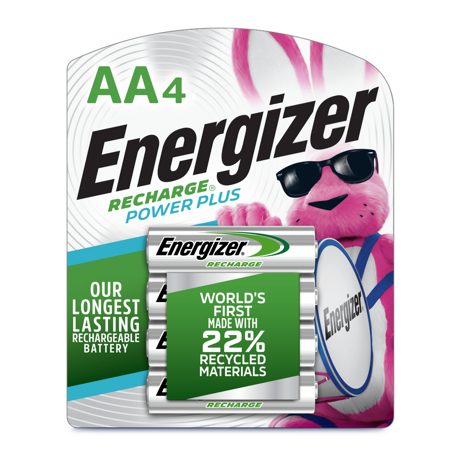 slide 1 of 2, Energizer Rechargeable AA Batteries (4 Pack), Double A Batteries, 4 ct