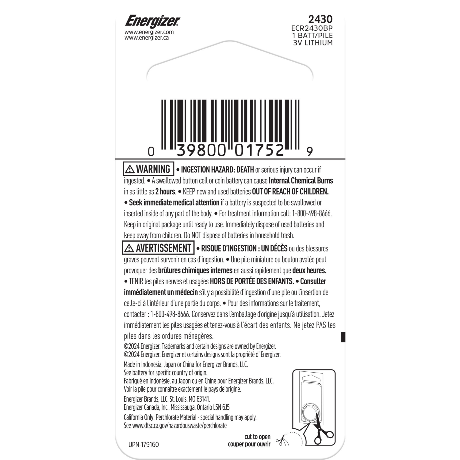 slide 2 of 2, Energizer ENER 2430 Watch Battery, 1 ct