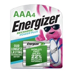 Energizer Rechargeable AAA Batteries (4 Pack) 800 mAh Triple A Batteries