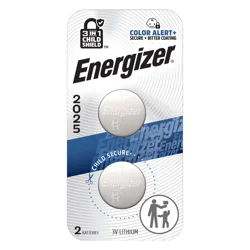 Energizer 2025 Batteries (2 Pack), 3V Lithium Coin Batteries