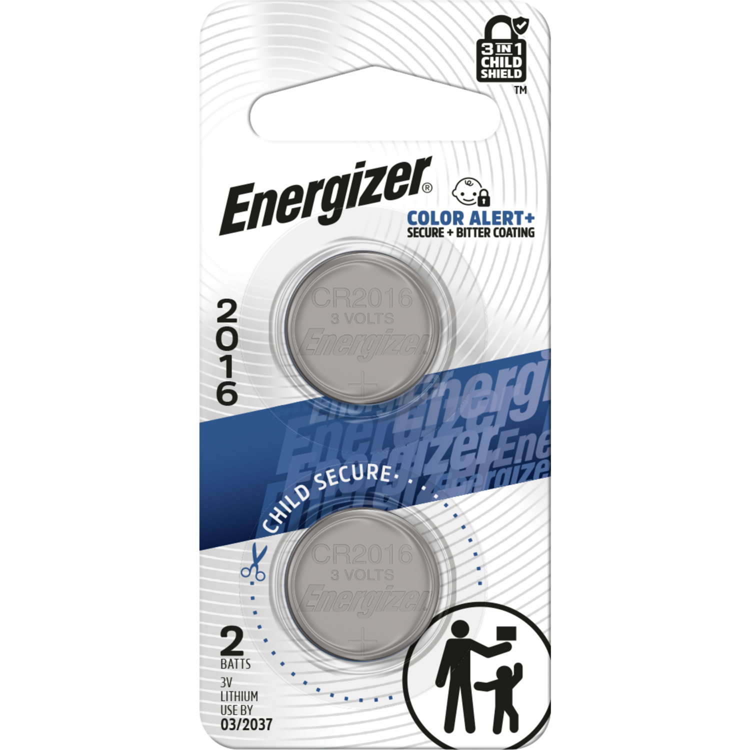 slide 1 of 2, Energizer 2016 Batteries (2 Pack), 3V Lithium Coin Batteries, 1 ct