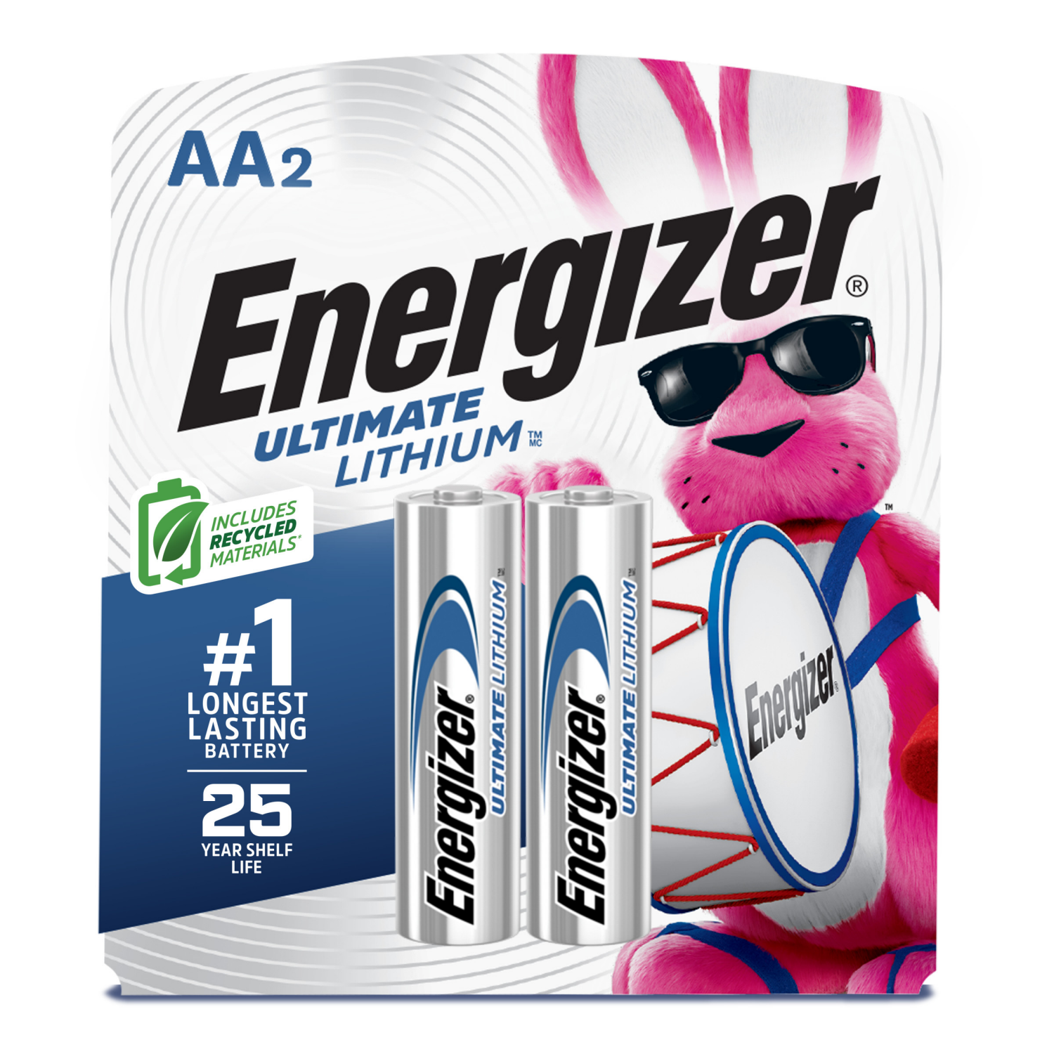 slide 1 of 2, Energizer EVER2PK AA Lita Battery, 2 ct