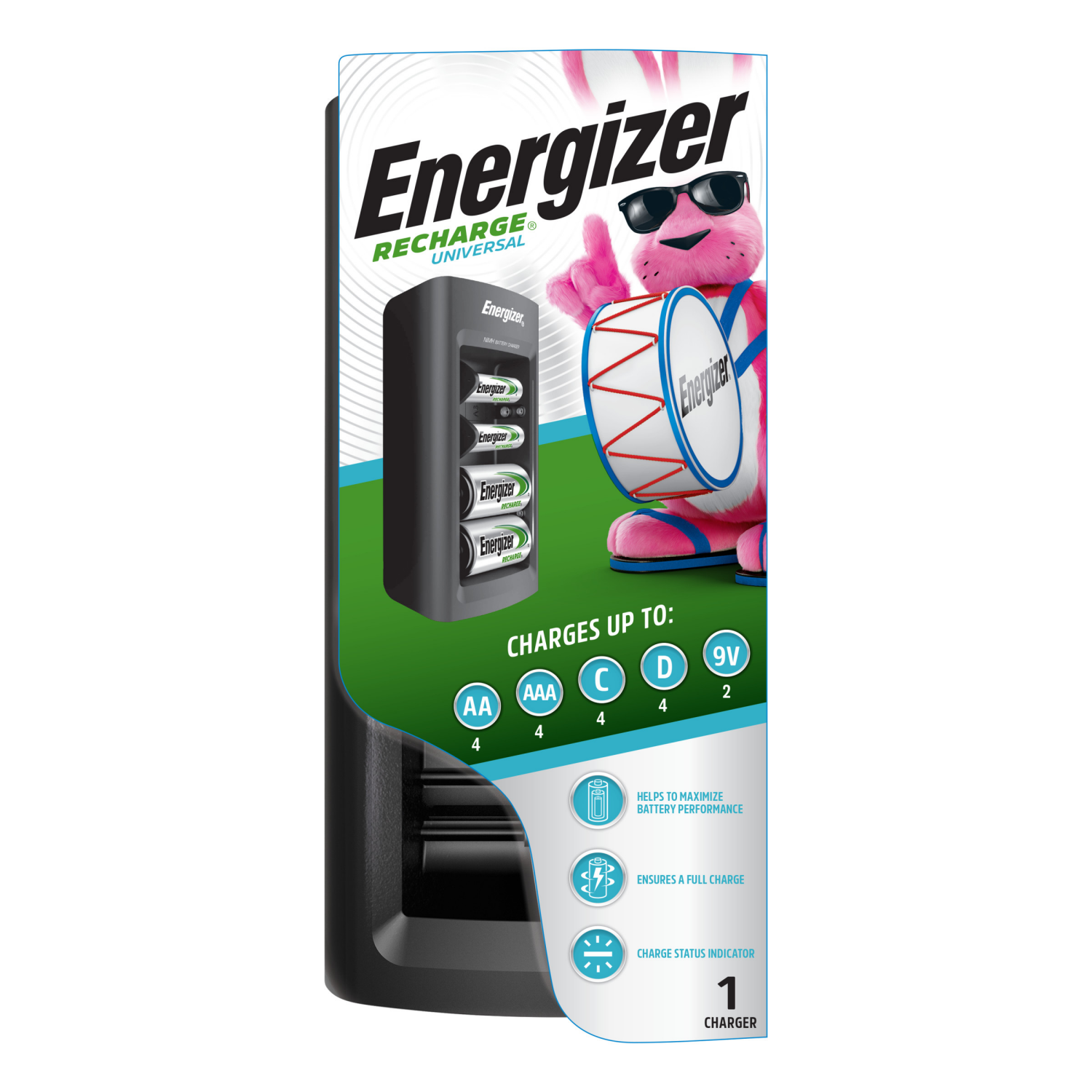 slide 1 of 2, Energizer Univ Battery Charger, 1 ct