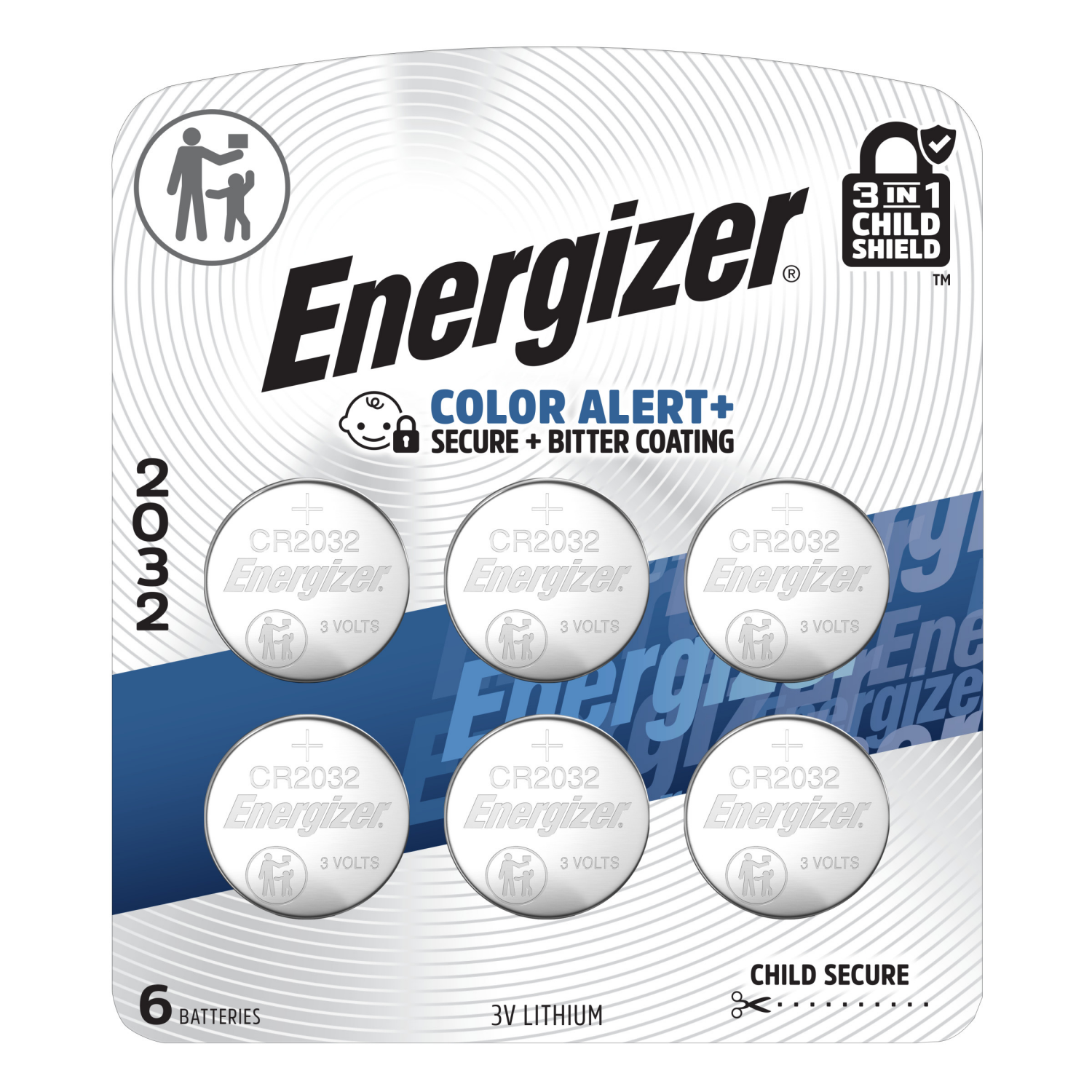 slide 1 of 2, Energizer 2032 Batteries (6 Pack), 3V Lithium Coin Batteries, 6 ct