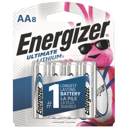 Energizer Ultimate Lithium AA Batteries (8 Pack), 1.5V Lithium Double A Batteries