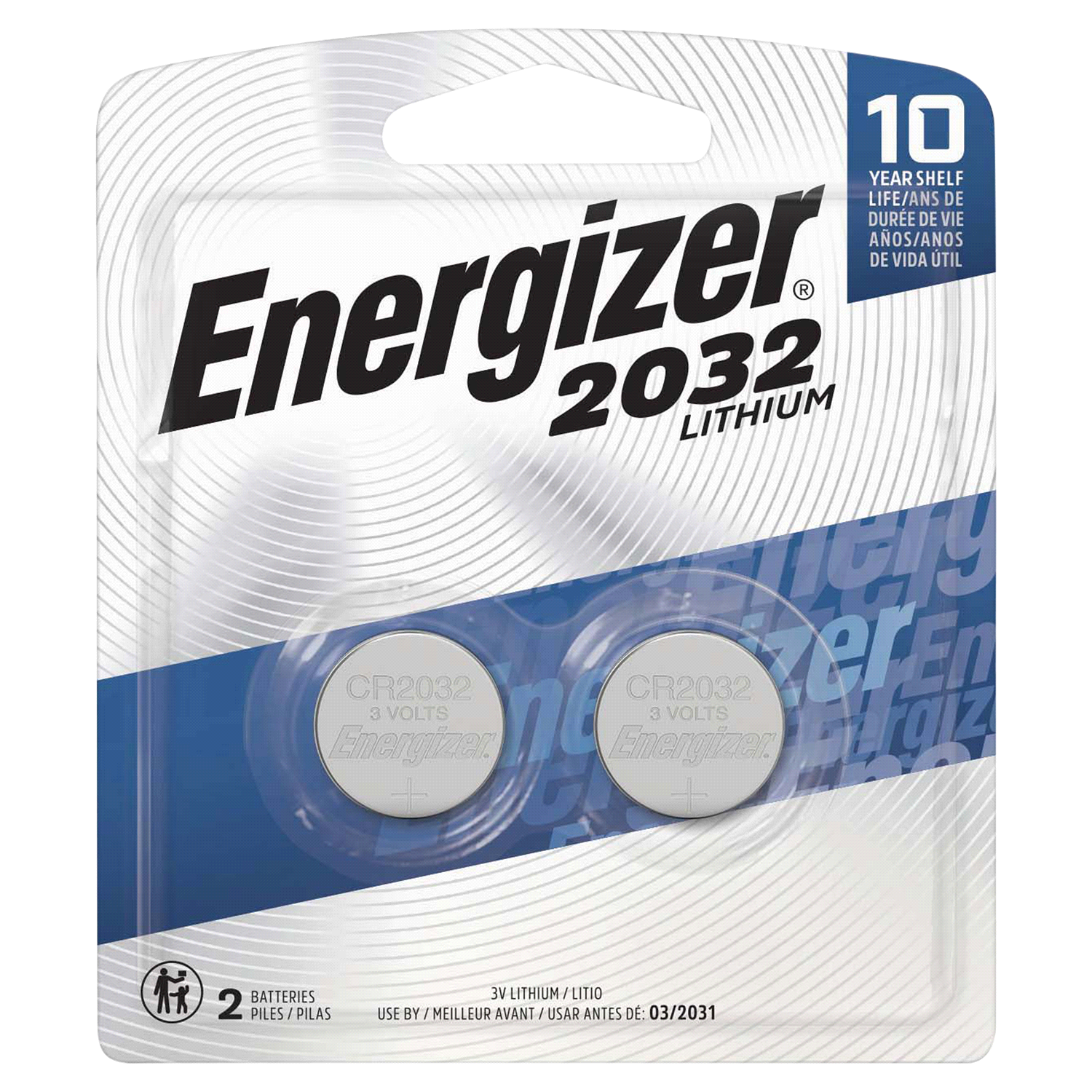 slide 1 of 1, Energizer 2032 Lithium 3V Batteries 2 ea, 2 ct