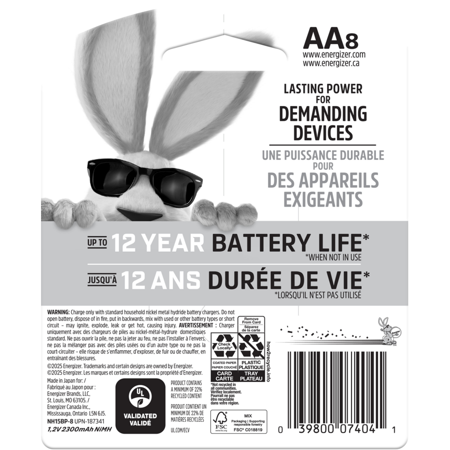 slide 2 of 2, Energizer Recharge Universal AA Rechargeable Batteries 8-Pack, 8 ct