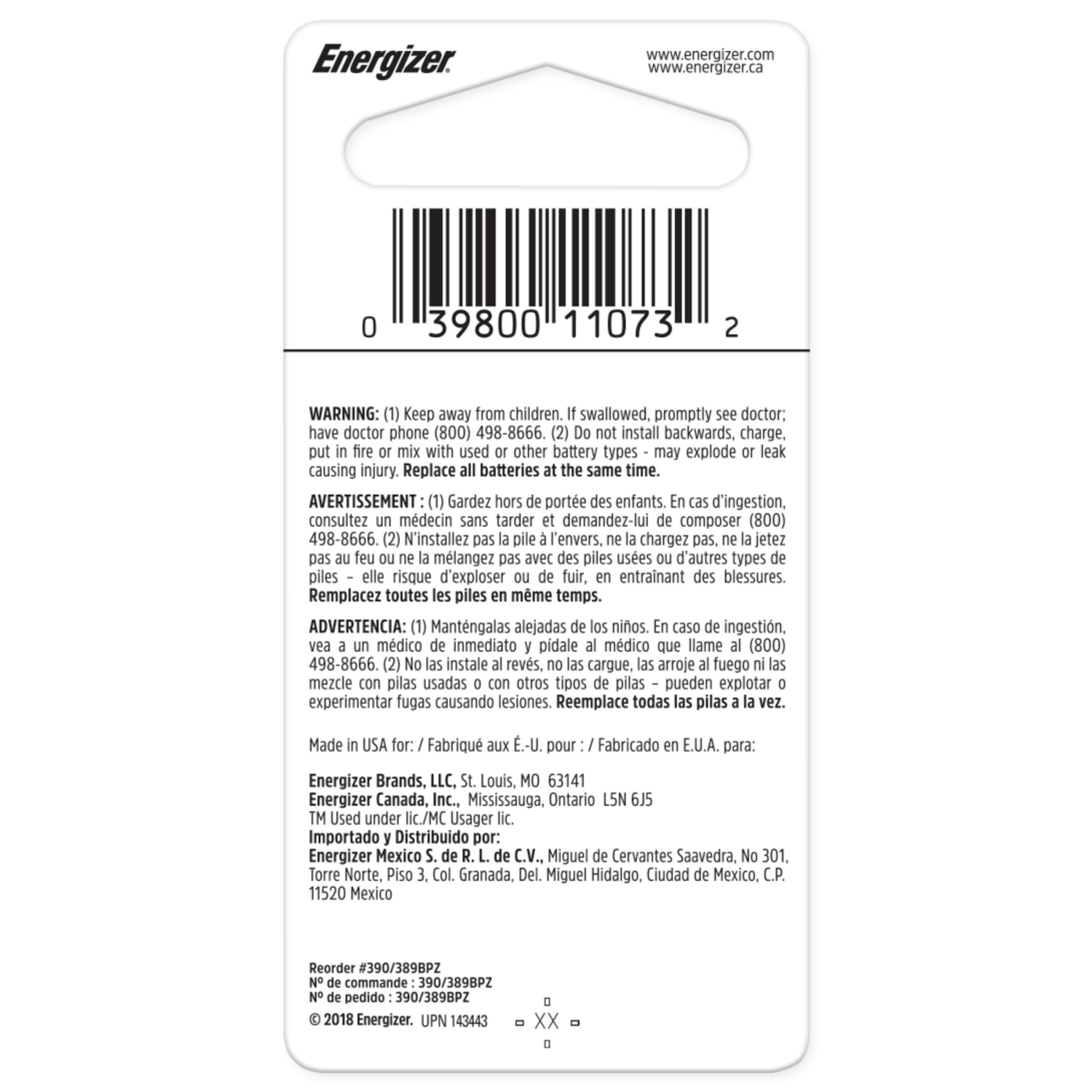 slide 2 of 2, Energizer 389 Silver Oxide Button Battery, 1 Pack, 1 ct
