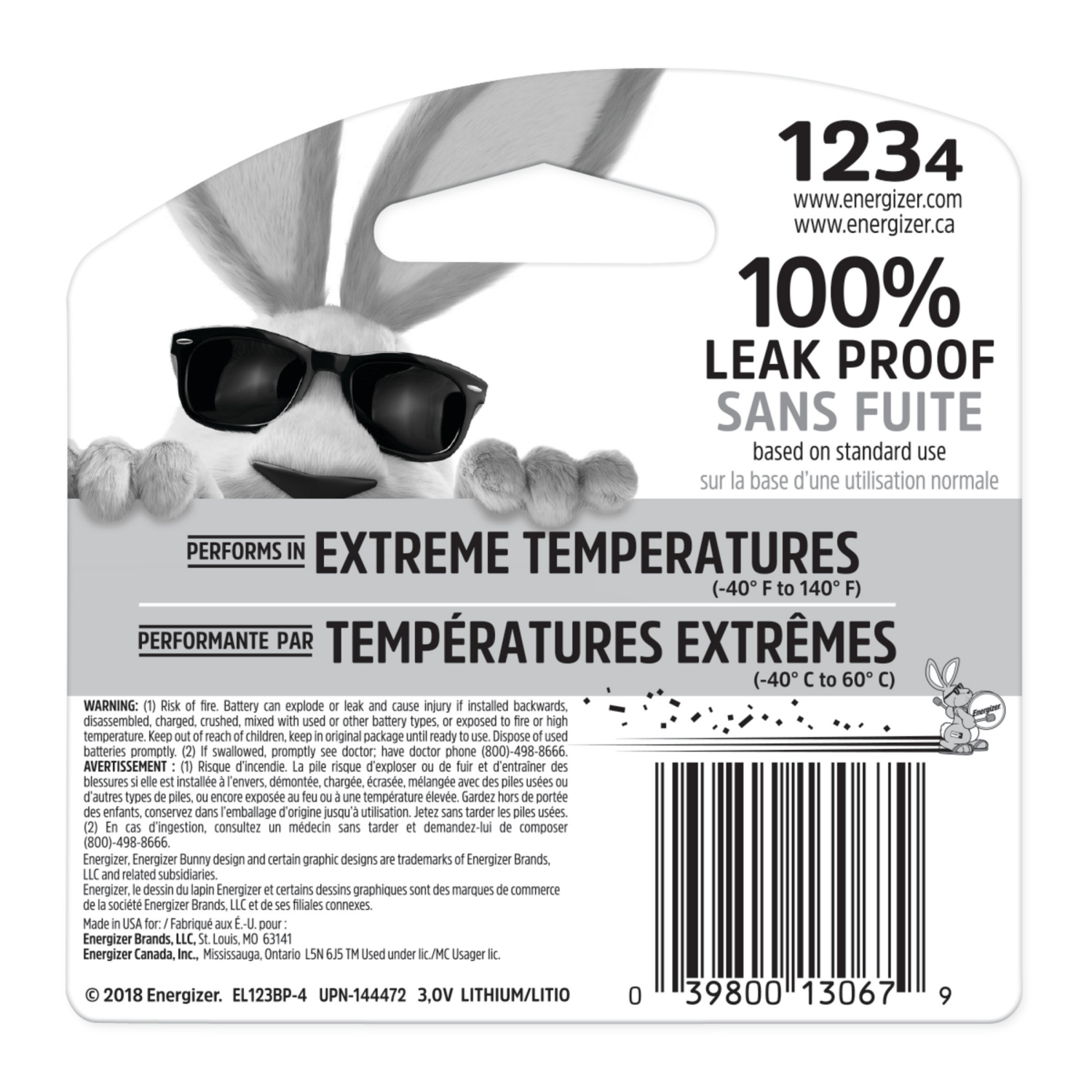 slide 2 of 2, Energizer 123 Lithium 4-PK, 4 ct