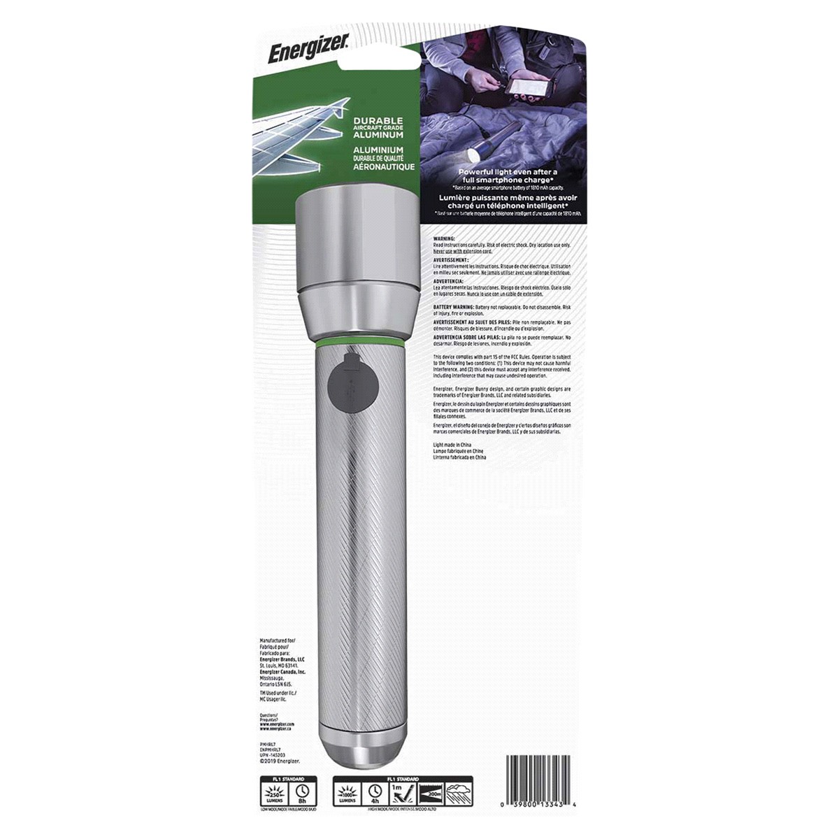 slide 2 of 2, Energizer Vision HD Rechargeable LED Metal Flashlight, 1 ct