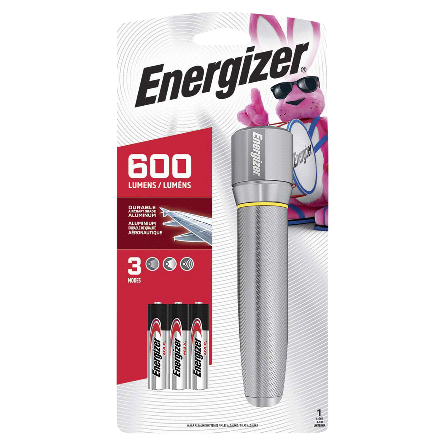 slide 1 of 2, Energizer Performance Metal Flashlight, 600 Lumens, IPX4 Water Resistant, Aircraft-Grade Aluminum, Batteries Included, 1 ct