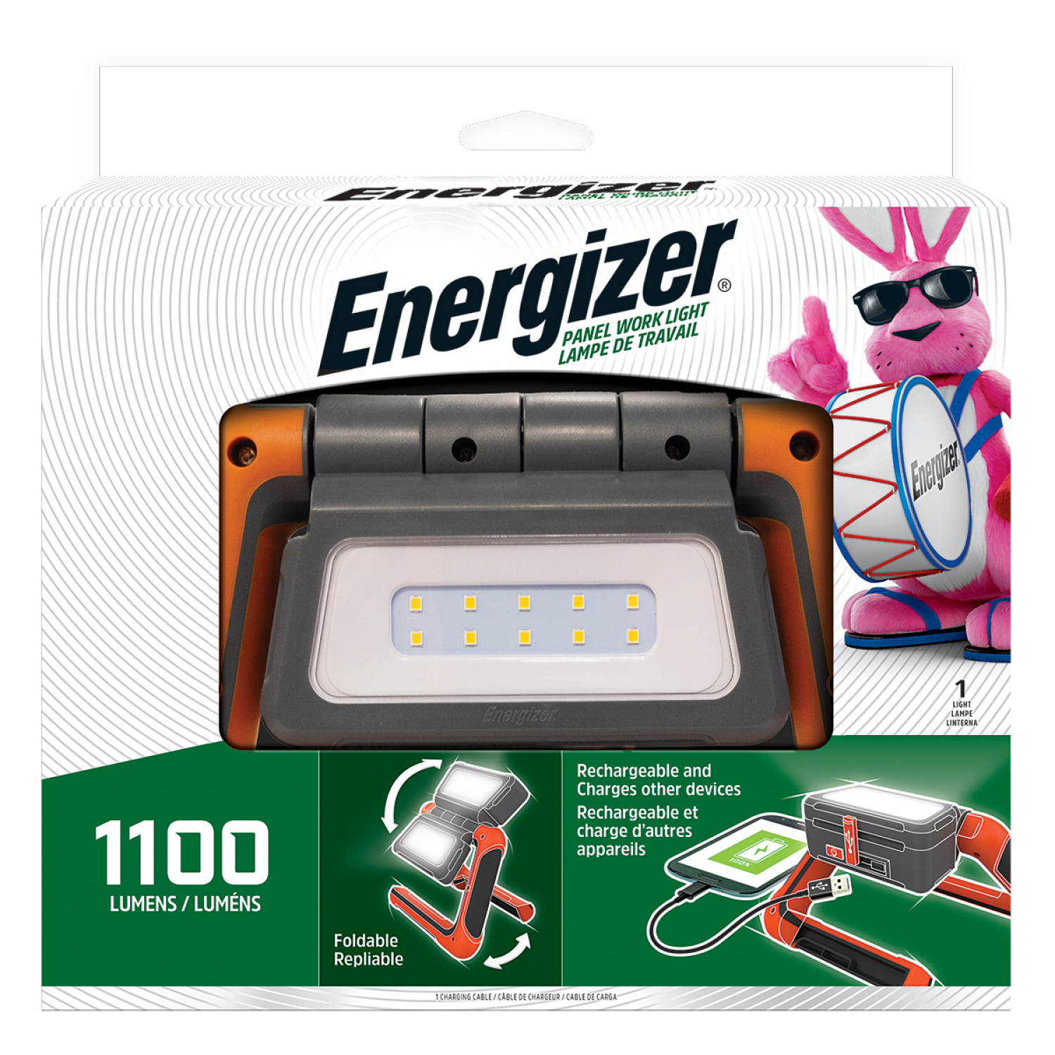 slide 1 of 2, Energizer LED Rechargeable Panel Work Light, 1 ct