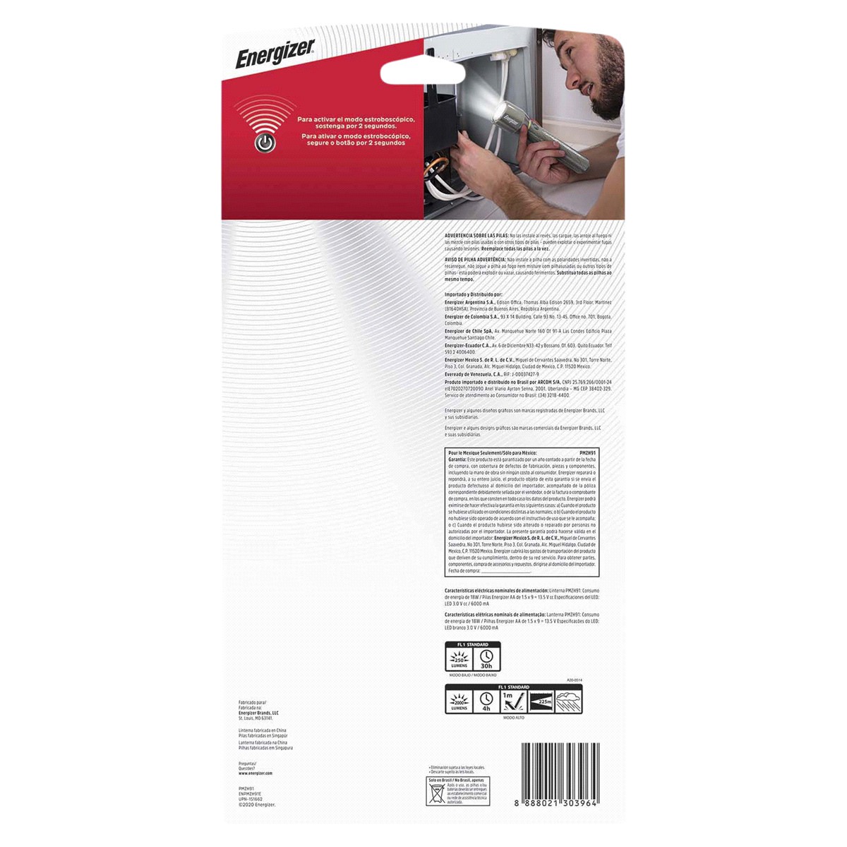 slide 2 of 2, Energizer Vision HD Ultra LED Flashlight, 2000 Lumens, IPX4 Water Resistant, Aircraft-Grade Aluminum LED Light, Great Camping Flashlight, Batteries Included, 1 ct