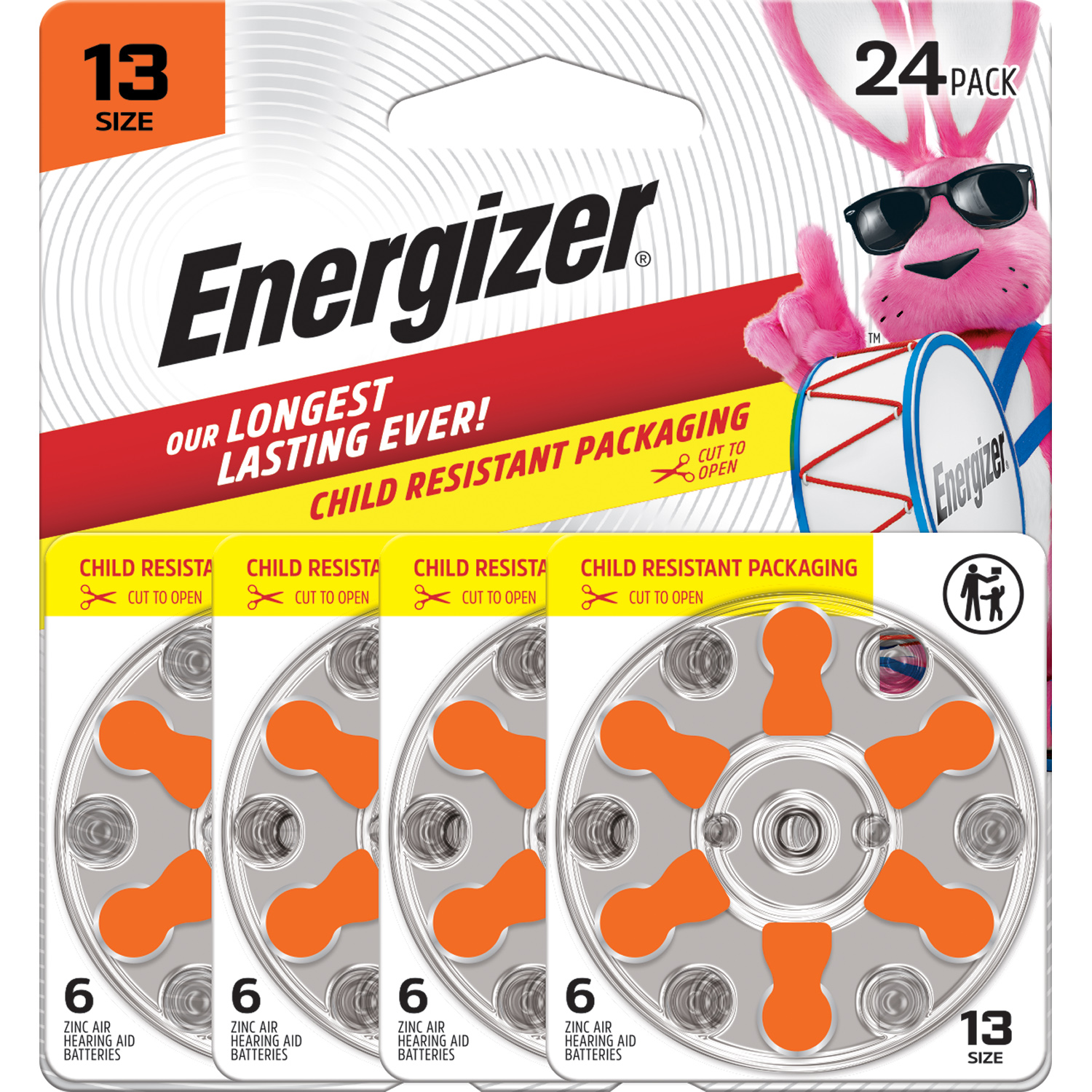 slide 1 of 2, Energizer 1.45V Zinc Air Batteries Size 13 24 ea, 24 ct