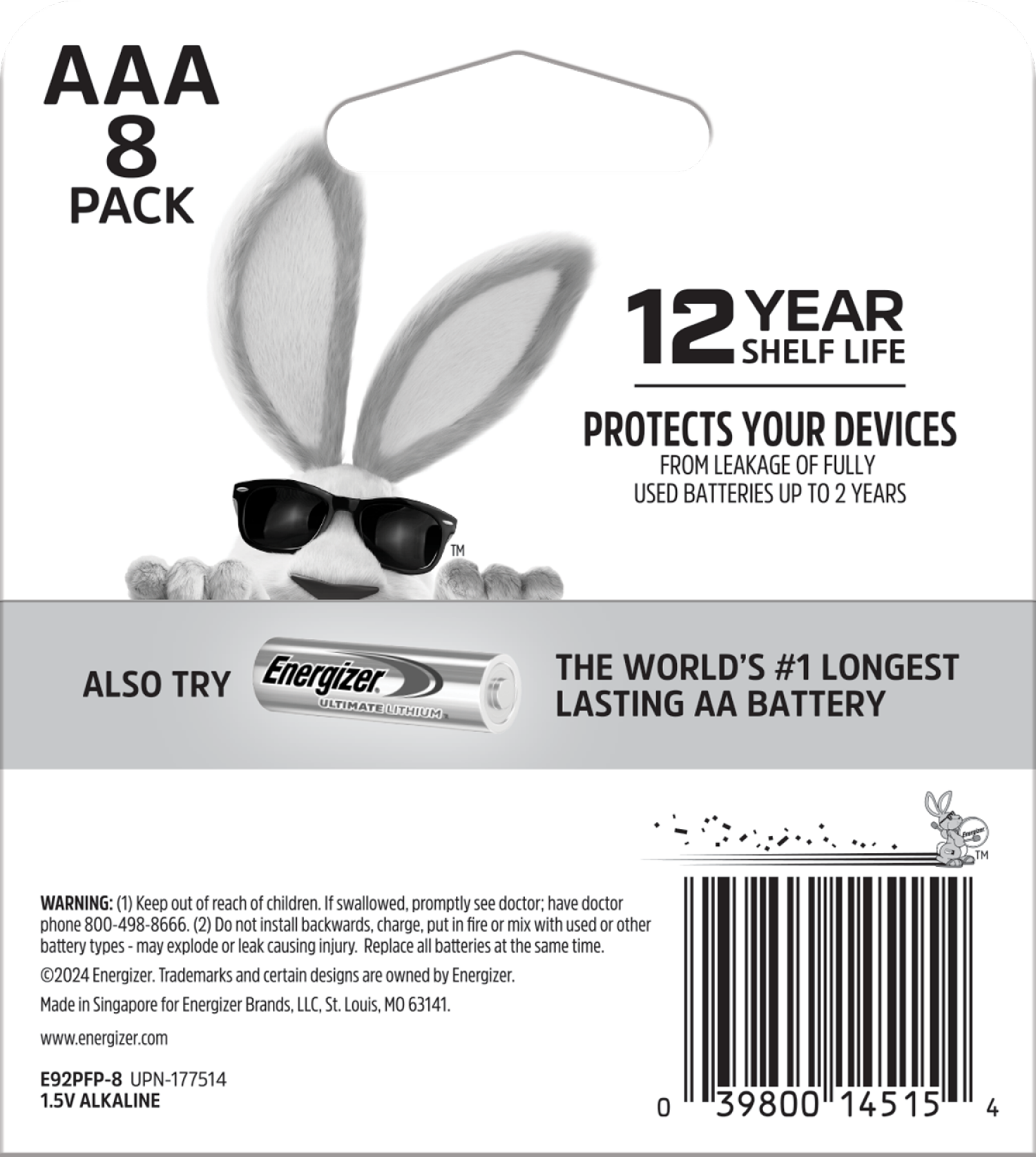 slide 2 of 2, Energizer Max AAA Alkaline Batteries 8 Each, 8 ct