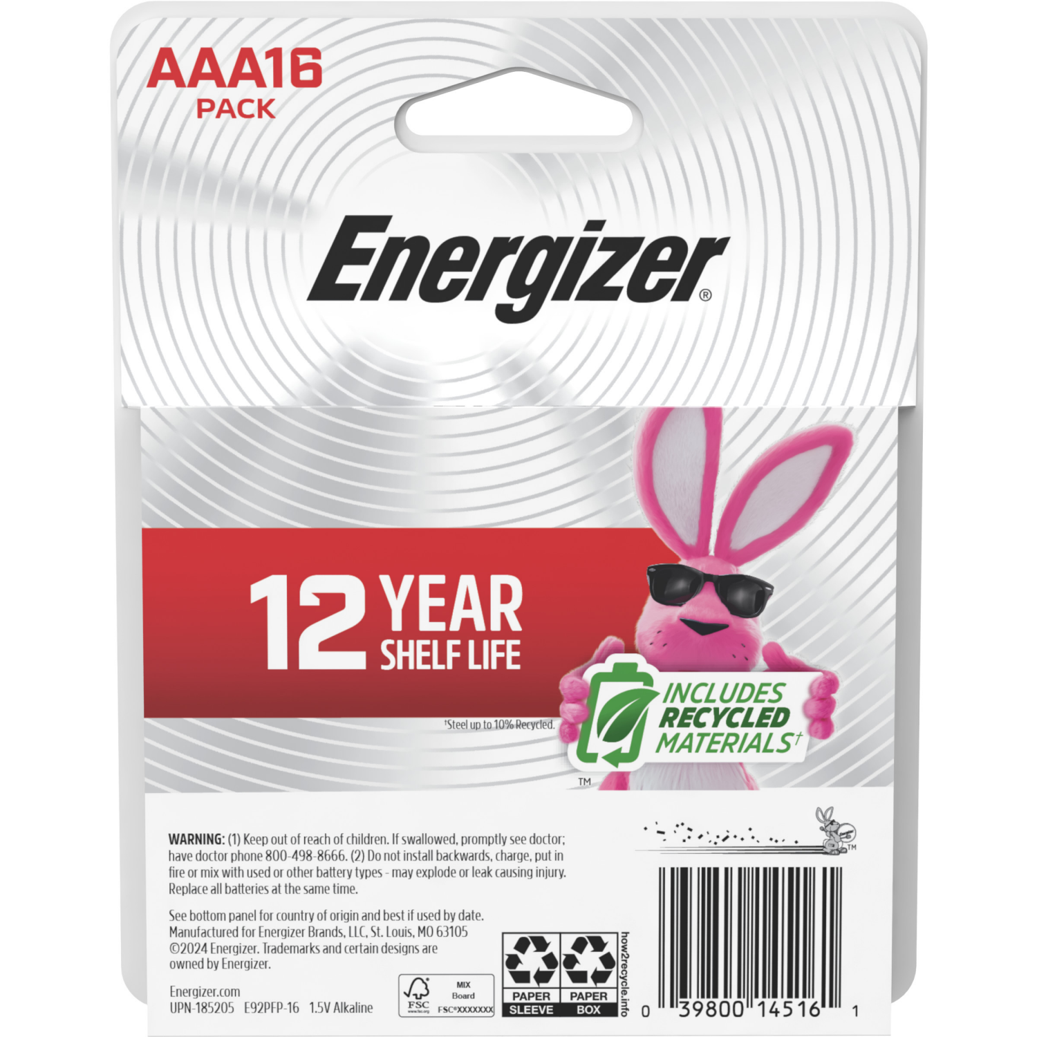 slide 2 of 2, Energizer Max AAA Alkaline Batteries 16 Each, 16 ct