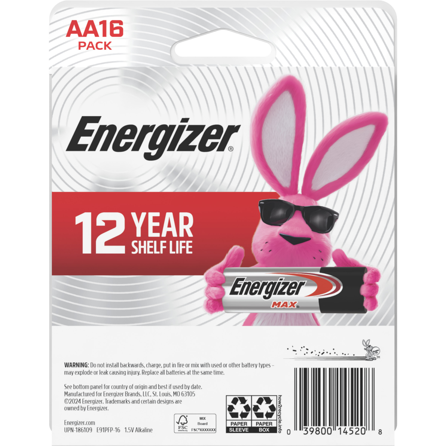 slide 2 of 2, Energizer Max AA Alkaline Batteries 16 Each, 16 ct