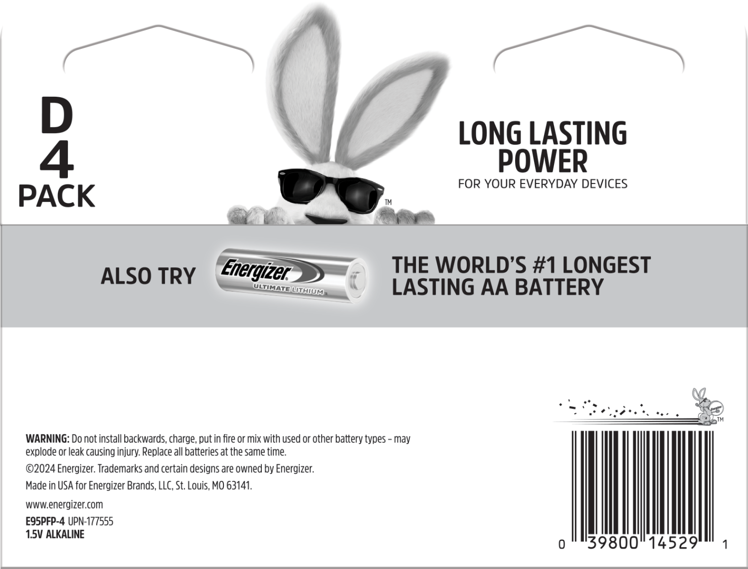 slide 2 of 2, Energizer Max D Batteries, 4 ct