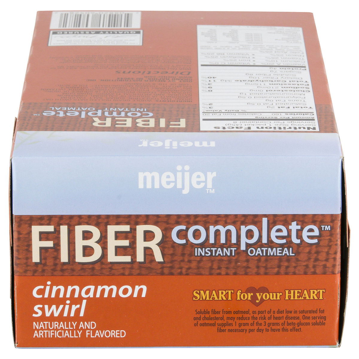 slide 2 of 6, Meijer Instant Oatmeal High Fiber Cinnamon Swirl, 12.6 oz