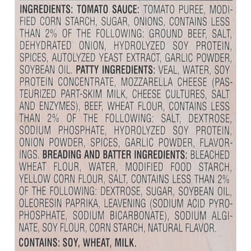 slide 7 of 7, On-Cor Veal Parmigiana with Tomato Sauce, Breaded, Family Size, 26 oz