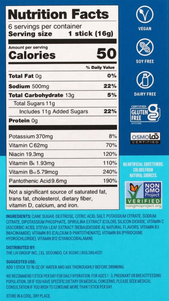 slide 2 of 5, Liquid I.V. Hydration Multiplier Arctic Raspberry Electrolyte Drink Mix 6 - 0.56 oz Sticks, 6 ct