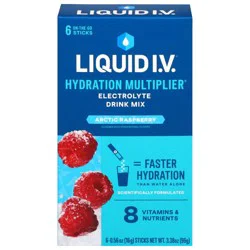 Liquid I.V. Hydration Multiplier Arctic Raspberry Electrolyte Drink Mix 6 - 0.56 oz Sticks