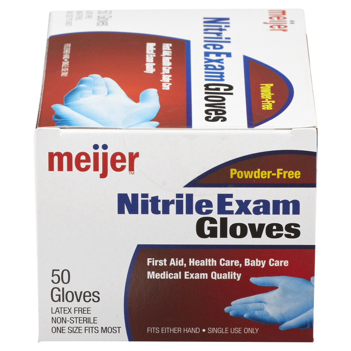 slide 2 of 6, Meijer Nitrile Exam Gloves, 50 ct