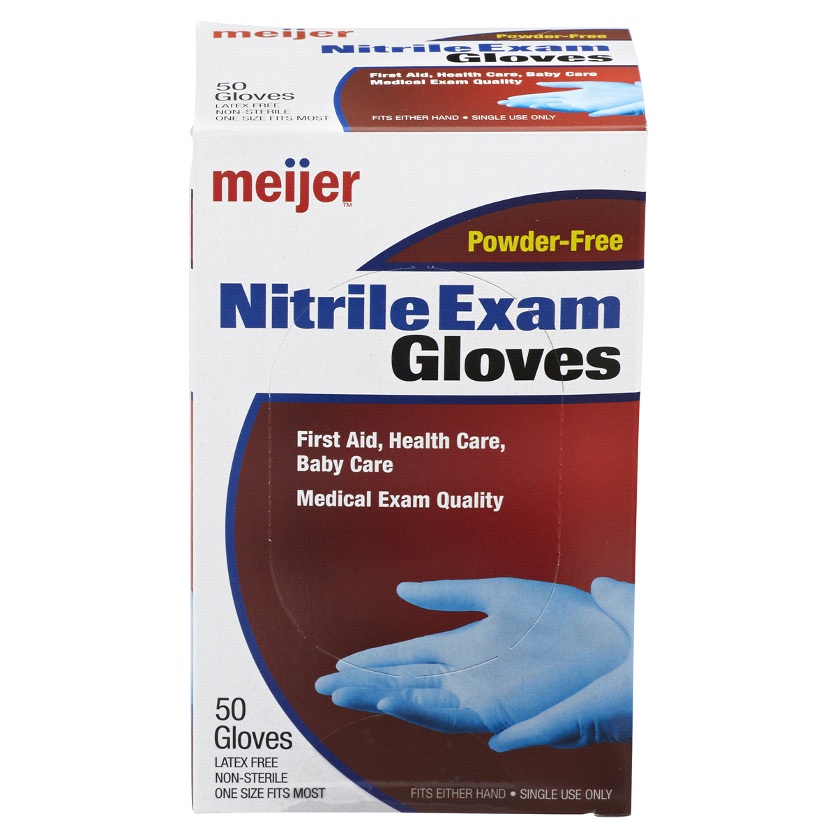 slide 4 of 6, Meijer Nitrile Exam Gloves, 50 ct