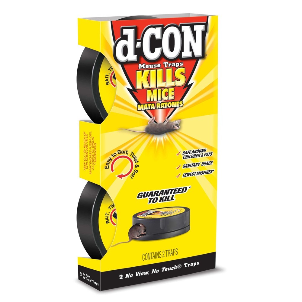 slide 4 of 7, d-Con No View, No Touch Slim Pack Mouse Trap, 2 ct