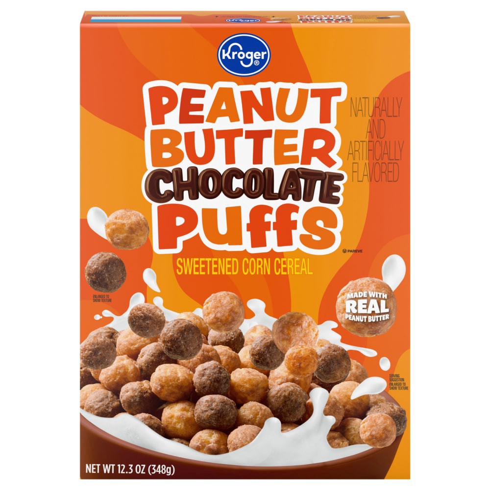slide 1 of 4, Kroger® Peanut Butter Chocolate Puffs Cereal, 12.3 oz