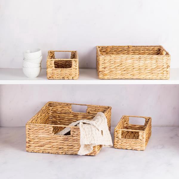 slide 1 of 1, Hy-Vee Seasons Small Nesting Water Hyacinth Storage Baskets, Set Of 4, 1 ct