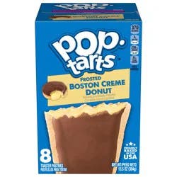 Pop-Tarts Toaster Pastries, Breakfast Foods, Kids Snacks, Frosted Boston Creme Donut, 13.5oz Box, 8 Pop-Tarts
