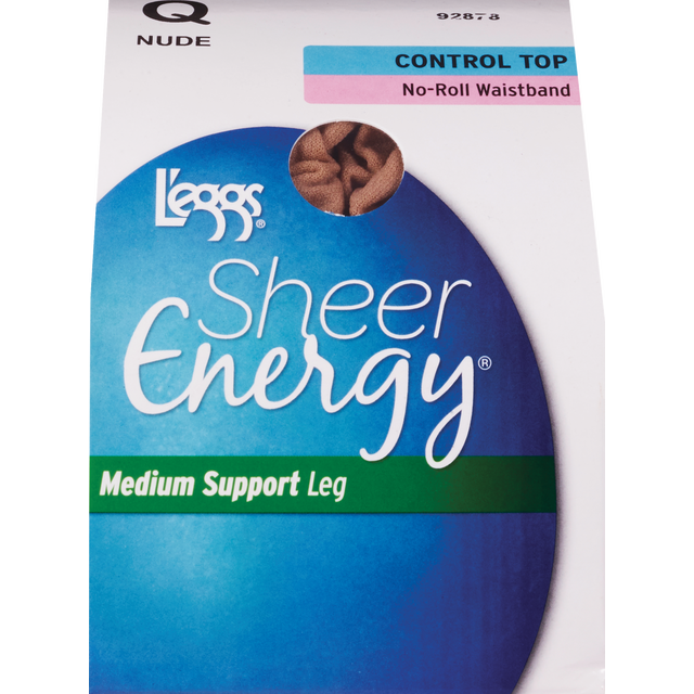 slide 1 of 1, L'EGGS - SHEER ENERGY L'Eggs Sheer Energy No Waistband Nude Size Q, 1 ct