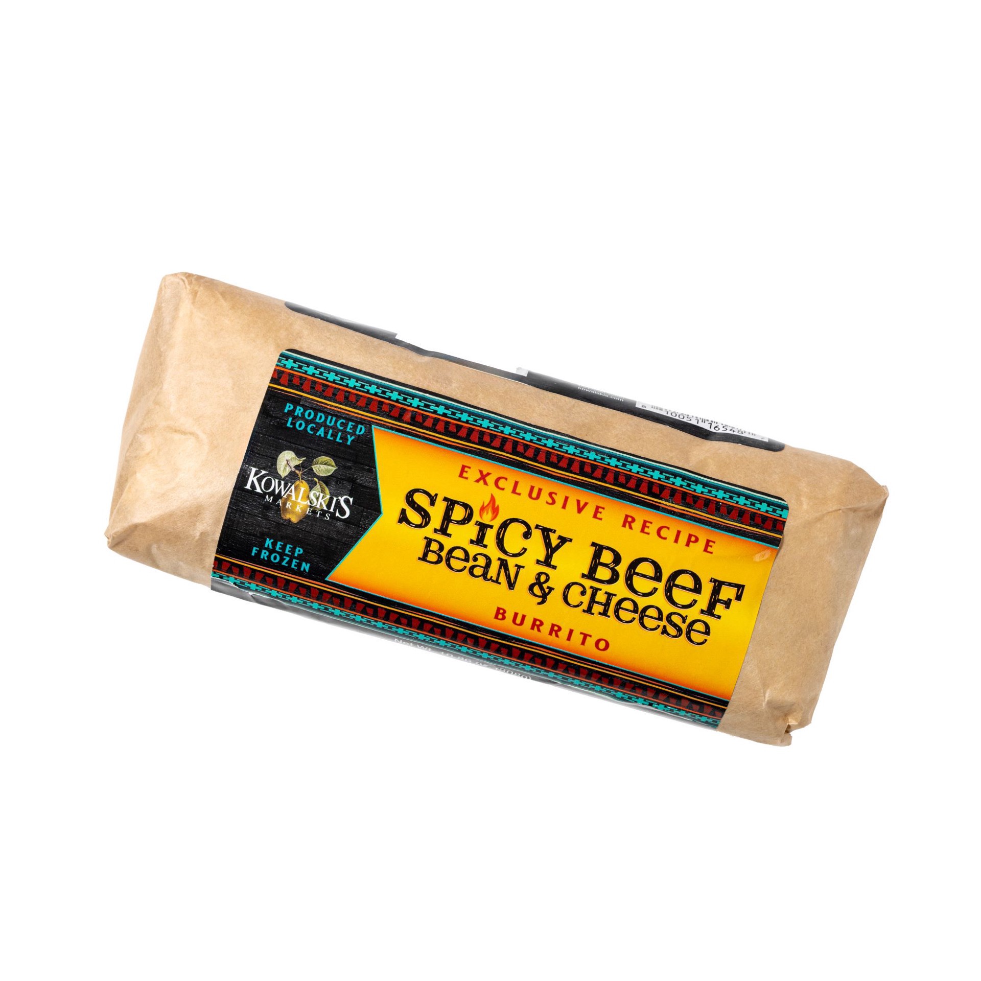 slide 1 of 1, KOWALSKIS Kwl Burrito Spicy Beef Bean & Cheese, 