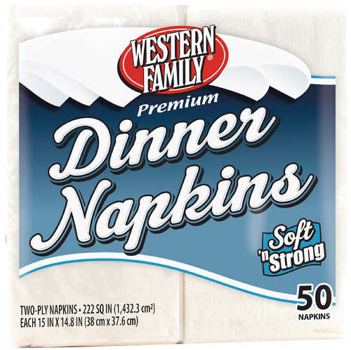 slide 1 of 1, Western Family Premium Dinner Napkins, 50 ct