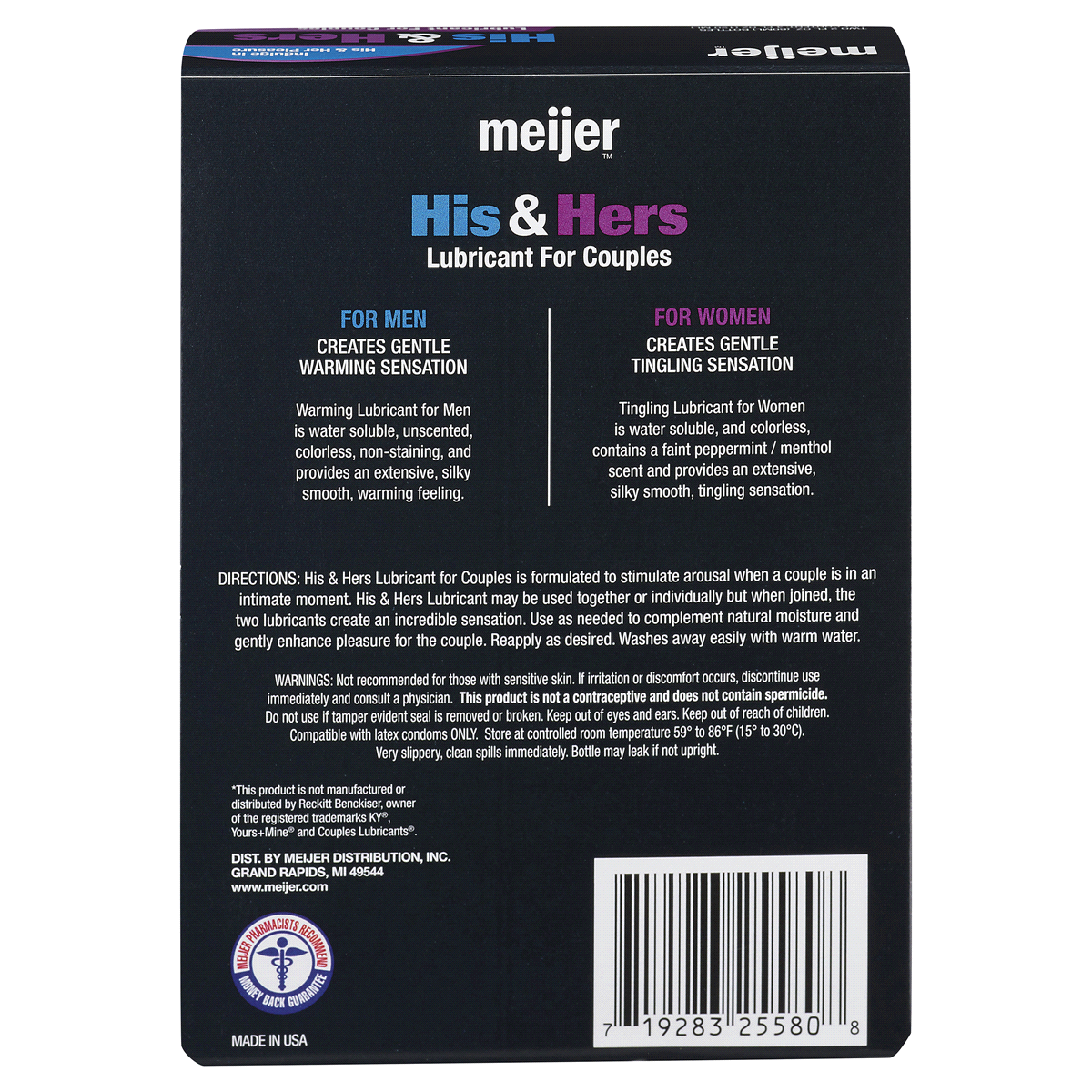 slide 4 of 4, Meijer His & Hers Lubricant For CouplesBottles, 4 oz