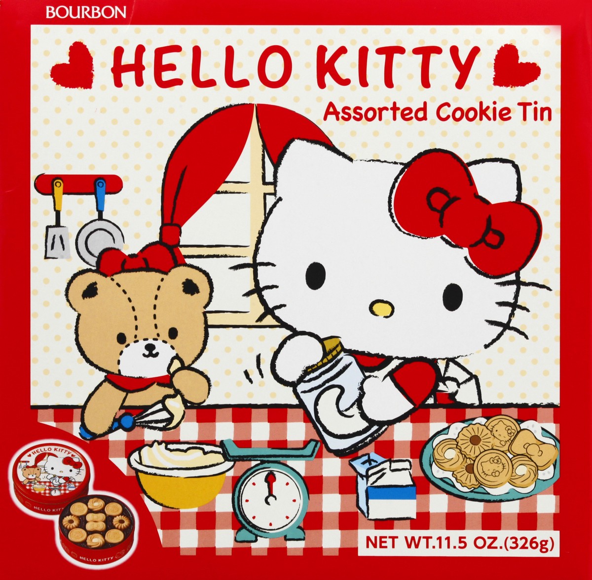 slide 2 of 13, Bourbon Assorted Hello Kitty Cookie Tin 11.5 oz, 11.5 oz