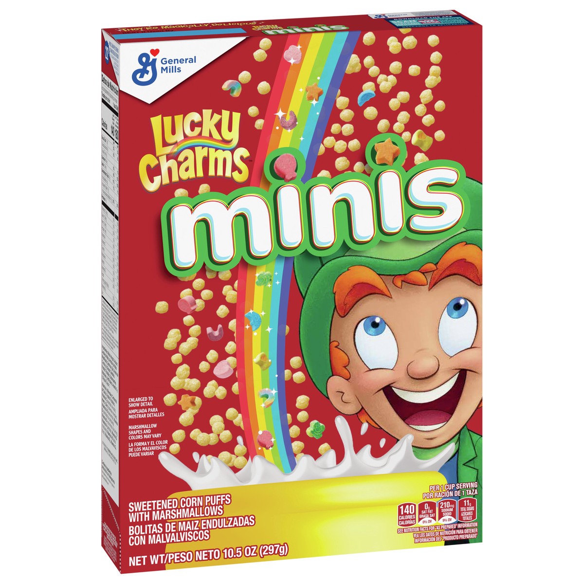 slide 5 of 9, Lucky Charms Minis Cereal with Marshmallows, Breakfast Cereal with Whole Grains, 10.5 oz, 10.5 oz