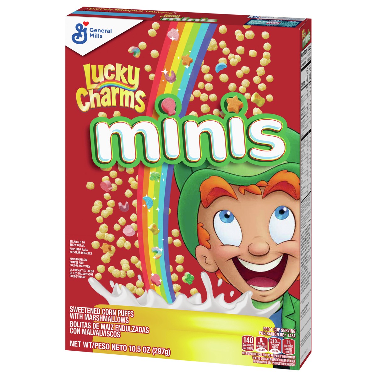 slide 6 of 9, Lucky Charms Minis Cereal with Marshmallows, Breakfast Cereal with Whole Grains, 10.5 oz, 10.5 oz