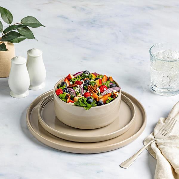 slide 1 of 1, Hy-Vee Seasons Serenity Dinnerware In Chateau Gray, Set Of 12, 1 ct