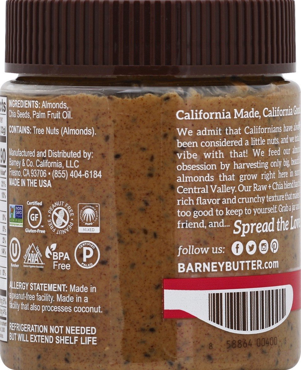 slide 6 of 6, Barney Butter Almond Butter, Raw + Chia, 10 oz