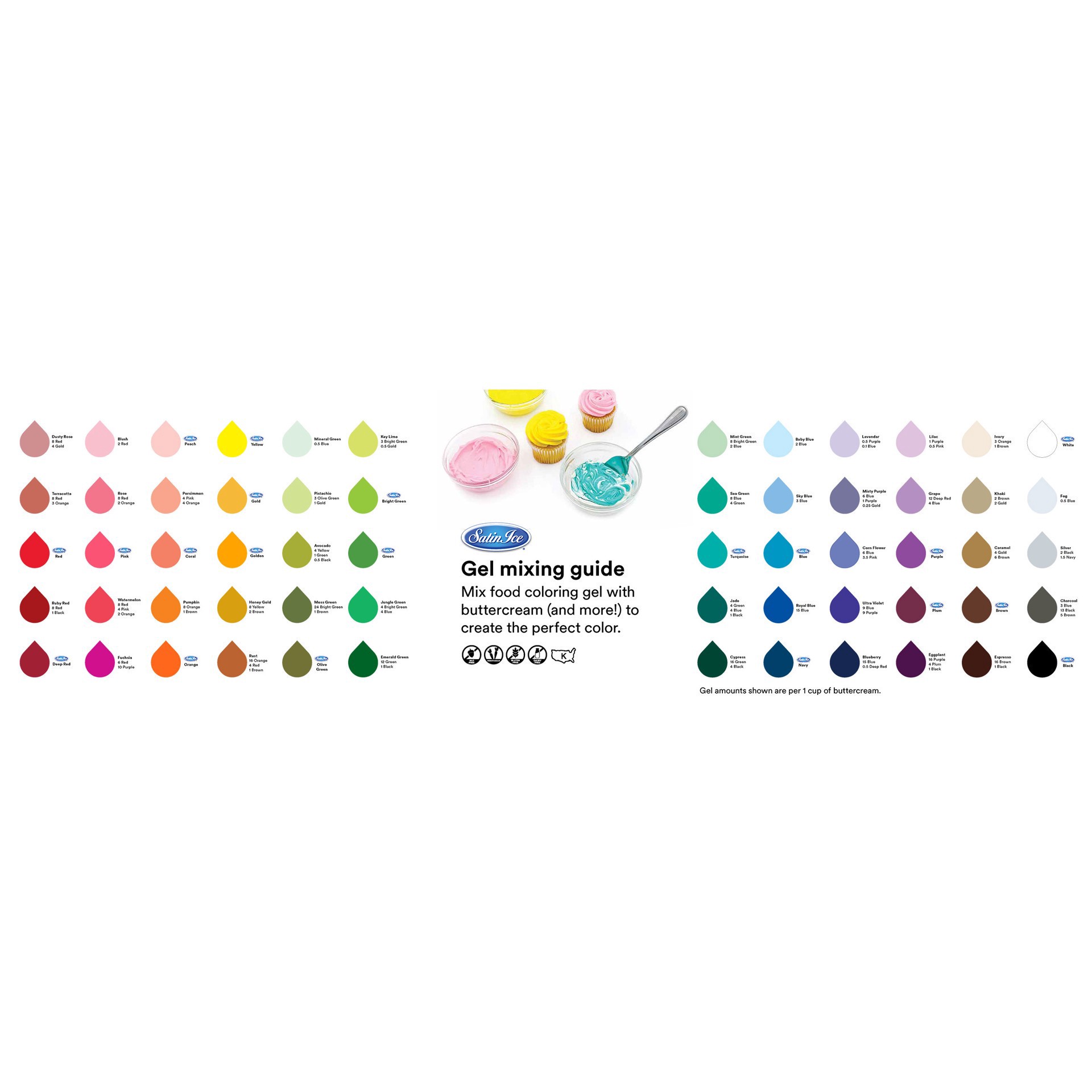 slide 4 of 4, Satin Ice White Food Color Gel, 0.61oz., 0.61 oz