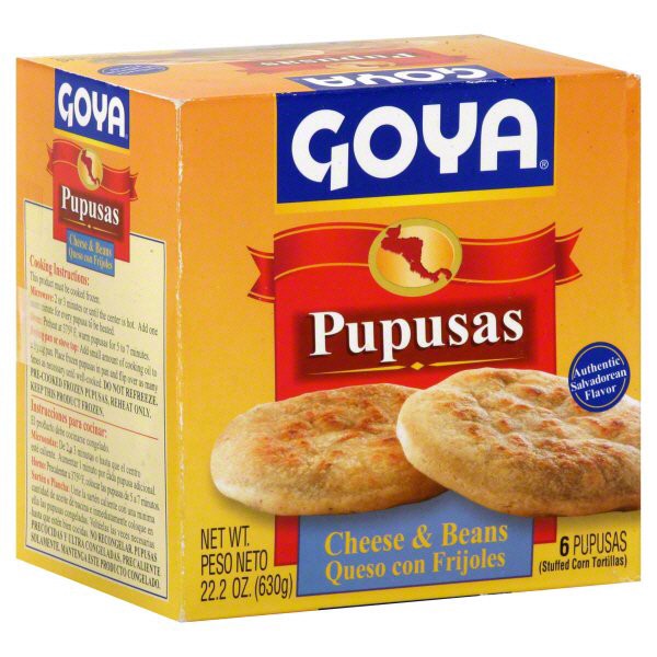 slide 1 of 1, Goya Cheese & Beans Pupusas 6 Each, 6 ct; 22.2 oz