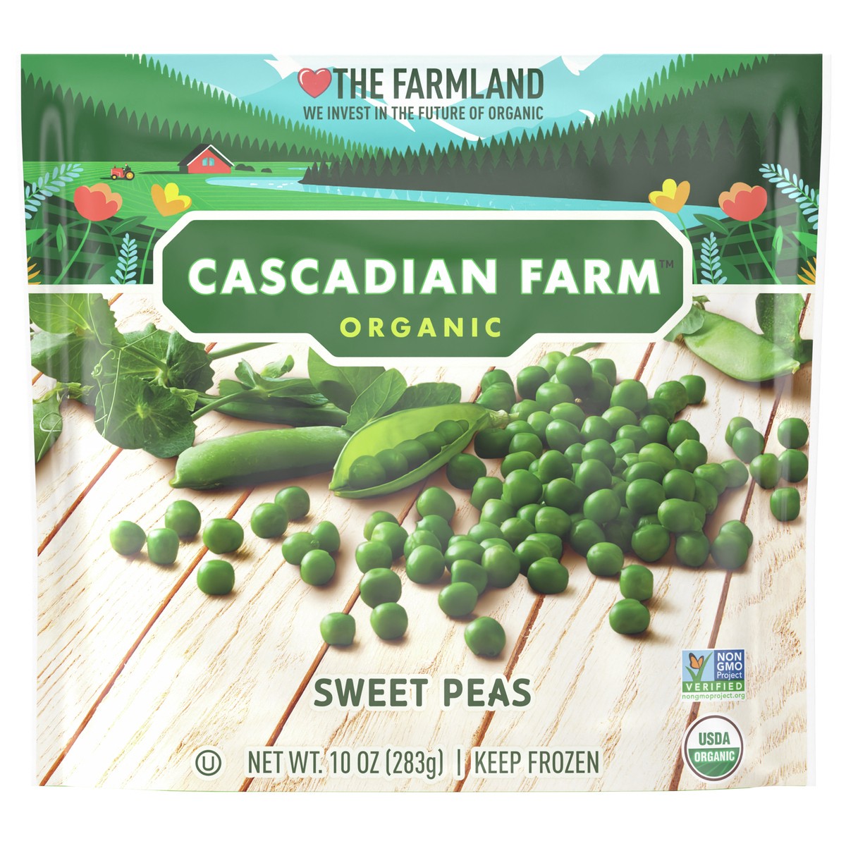 slide 1 of 5, Cascadian Farm Organic Sweet Peas, Frozen Vegetables, 10 oz., 10 oz