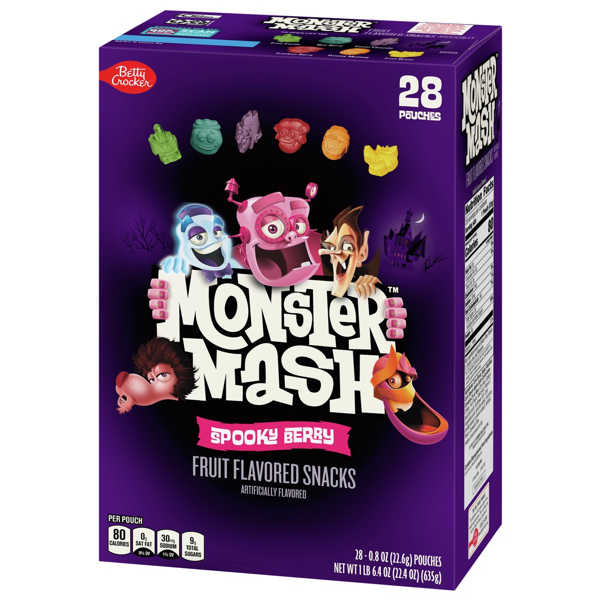slide 3 of 9, Monster Mash Spooky Berry Fruit Snacks, 28 pouches, 28 ct