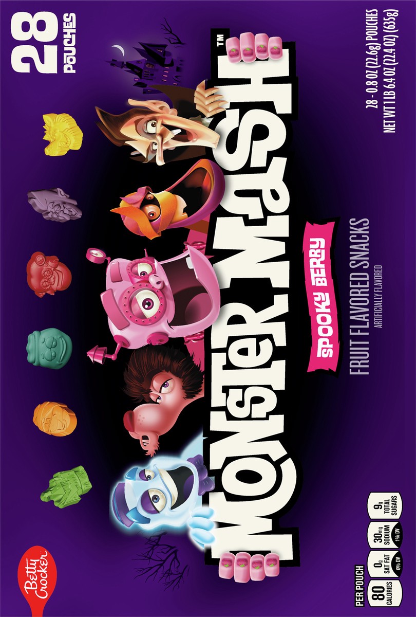 slide 5 of 9, Monster Mash Spooky Berry Fruit Snacks, 28 pouches, 28 ct