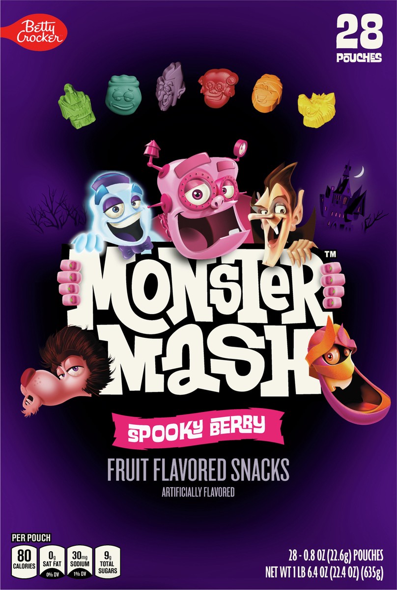 slide 6 of 9, Monster Mash Spooky Berry Fruit Snacks, 28 pouches, 28 ct